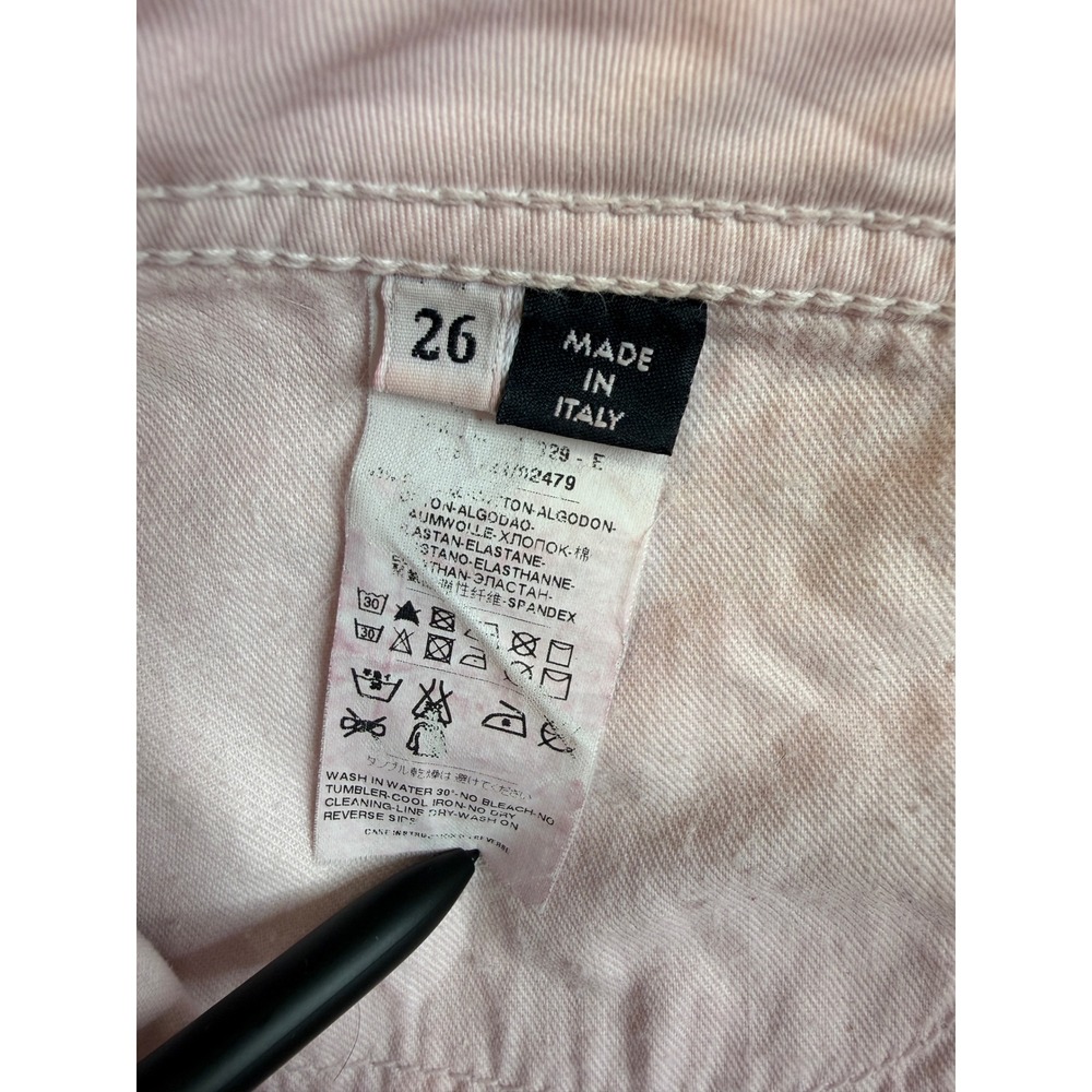 Vintage Y2K D&G Dolce & Gabbana Pink Bandana Print Low Rise Shorts 26 Western - Picture 7 of 12